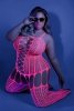 Neonowy kombinezon bodystocking plus size